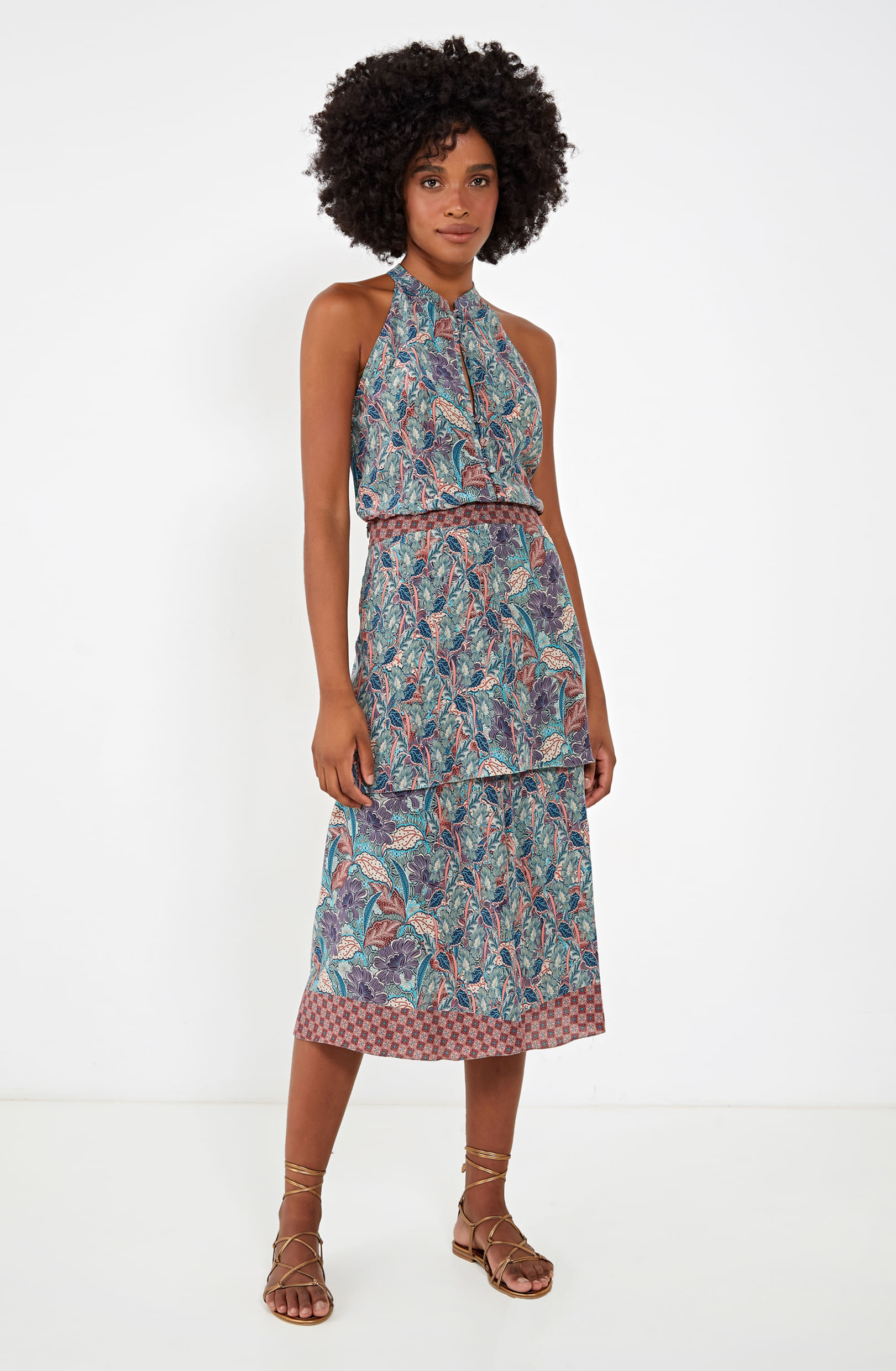 Saia Camadas Estampa Siena Ateen Saia Camadas Estampa Siena Ateen