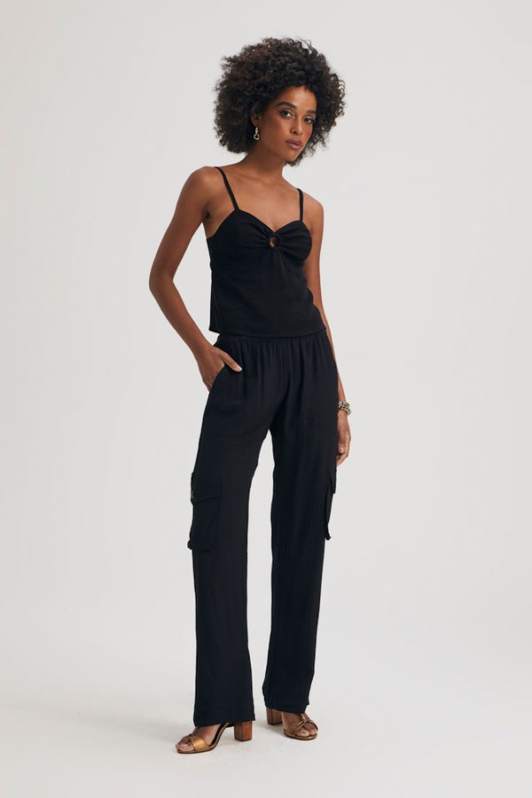 CALÇA CARGO SEDA PRETO - 44
