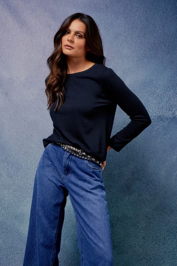 CALÇA JEANS RETA AZUL - 36