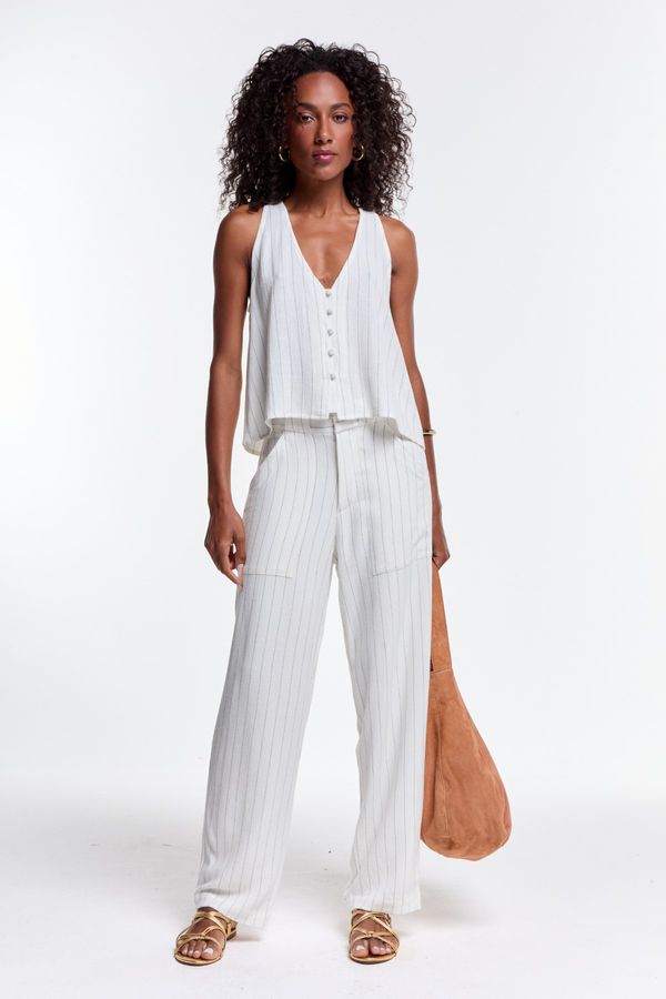 CALÇA LINHO LIST OFF WHITE - 36