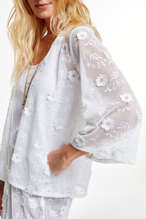 KIMONO RENDA FLORAL OFF WHITE - PP