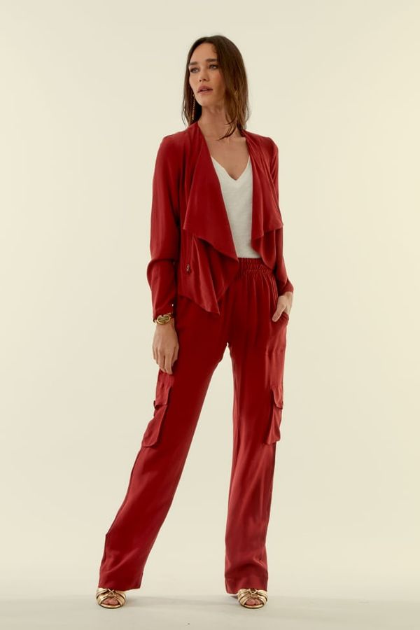 CALÇA CARGO SEDA VINHO - 38