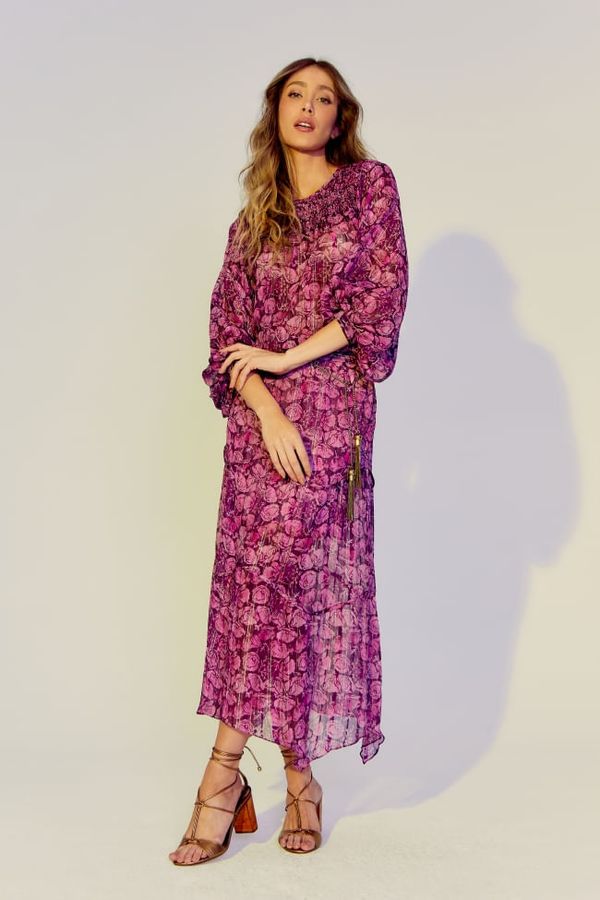 SAIA MIDI ESTAMPA DALI LUREX ROSA - 42